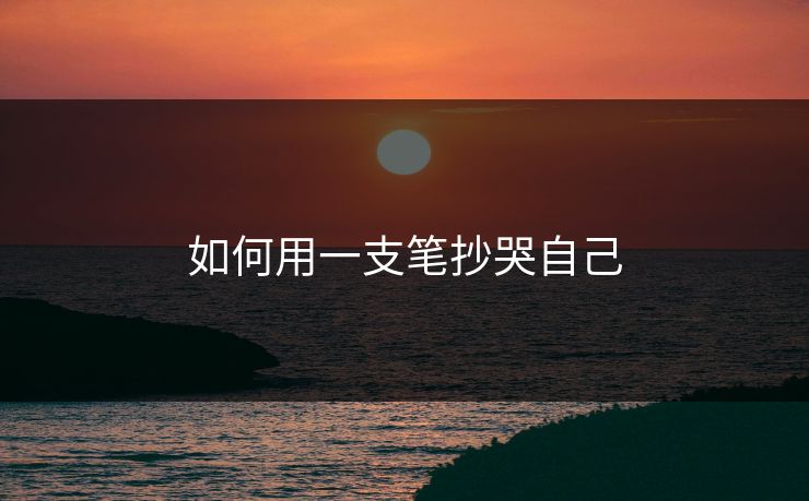 如何用一支笔抄哭自己